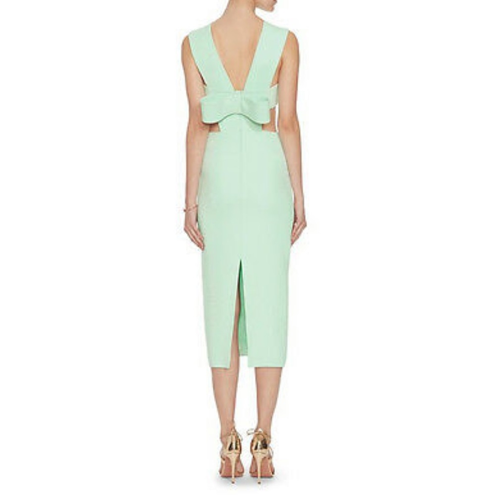 CUSHNIE Cut Out Bow Cocktail Dress Mint